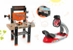 Smoby Set bancă de lucru Black&Decker Smoby cu maşină de găurit şi simulator electronic V8 Driver (SM360701-4) Set bricolaj copii