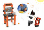 Smoby Set bancă de lucru Black+Decker Smoby și setul de unelte electronice 3în1 Evo (SM360700-2) Set bricolaj copii