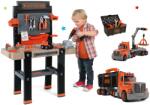 Smoby Set atelier de lucru Black+Decker Smoby cu 95 de accesorii și camion cu valiză de lucru și unelte (SM360702-18) Set bricolaj copii