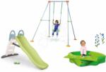 Smoby Set tobogan cu dublu val și nisipar Toboggan Life Smoby lungimea suprafeței de alunecare 200 cm cu apă și leagăn cu construcție metalică (SM820405-36)
