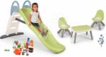 Smoby Set tobogan cu dublu val și măsuță cu scăunele Toboggan Life Smoby lungimea suprafeței 200 cm cu apă și set de alimente (SM820405-40)