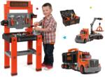 Smoby Set atelier de lucru Black+Decker Smoby cu 79 de accesorii și camion cu valiză cu unelte (SM360700-11) Set bricolaj copii
