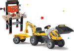 Smoby Set atelier de lucru Black&Decker Smoby cu maşină de găurit şi tractor Builder Max cu remorcă şi excavator (SM360701-11) Set bricolaj copii