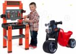 Smoby Set bancă de lucru Black+Decker Smoby cu 79 de accesorii şi babytaxiu motocicletă Sport Bike cu claxon electronic (SM360700-7) Set bricolaj copii