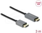 Delock DisplayPort 1.4 HDMI 2.0 Átalakító Szürke-Fekete 3m 85930 (85930)