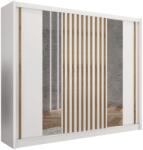 EMS Шкаф с огледало SANTINO 250x215 cm бял/дъб крафт (MT0118)