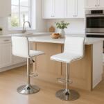 Yizi 2 darabos bárszék szett fehér, állítható magasság (GY-1086)