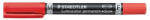 STAEDTLER Alkoholos marker, 0, 6/1, 5 mm, kúpos, kétvégű, STAEDTLER "Lumocolor® duo 348", piros (348-2)