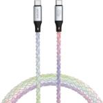 4smarts RGBCord USB-C / USB-C töltő és adatkábel, RGB világítással, 60W, 1.5m, színes (4S541440) (541440) (541440)