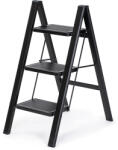 4home Steel öszecsukható acél lépcsőfokok, 3 fok, fekete