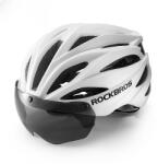 ROCKBROS kerékpáros sisak napellenzővel, levehető UV védőszemüveg, uniszex, matt - fehér
