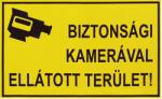  Biztonsági kamerával ellátott terület feliratú, vinil öntapadó (16x10cm) (ontapado16x10)