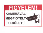 Kamerával megfigyelt terület feliratú, PVC tábla (40x25cm) (pvc40x25)
