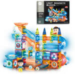 Mamido Kit de iluminare magnetică șină cu bile 142 piese (S-2305) Jucarii de constructii magnetice