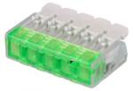 Tracon Electric Csavar nélküli vezetékösszekötő, nyitható átlátszó 0, 2-4(2, 5)mm2, 32A, 450VAC 5P (RVOG5)