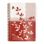  Spirálfüzet ARGUS 80 lapos, színregiszteres, 5 részes, A/4-es vonalas, Bordó levelek