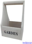  Füles fa ládikó GARDEN 24 cm - Fehér