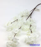  Virágos ág 105 cm - Fehér