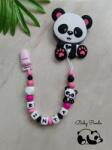 Baby Panda Névre szóló rágcsalánc - Panda - rózsaszín