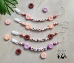 Baby Panda Névre szóló cumilánc - Nagy virág (30mm)