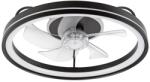 LAMKUR Plafoniera VENTILATOR FARGO negru LED 40W motor 20W telecomanda, metal (5660)