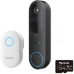 Reolink Kit sonerie wireless WiFi dual band Reolink D340B+CHIME+64GB, 4 MP, 1.2 mm, 2.4-5 GHz, 7000 mAh, PIR, microfon si difuzor, slot card, Negru (D340B)
