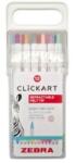 Zebra Filctoll készlet, nyomógombos, 0, 6 mm, 'Clickart' 12 különböző pasztell szín (TZ2718) (TZ2718)