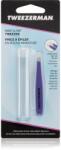 Tweezerman Mini Slant ferde végű szemöldökcsipesz mini utazó tokkal Lavender