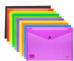 Daco Set 12 x Mapa plastic cu capsa A4 Daco, 200 microni, Culori fluorescente (MP120FLUORESCENT-12BUC/SET)