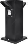 Solight PG11B - Външна колона с 2 гнезда 230V IP44, черна, квадратна (SL1490)