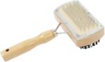 Pet Care Perie Tesala Dubla Lemn - shop4pet