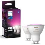 Philips 2x Philips Hue WACA GU10 RGBW LED izzó, 4, 2W, 2000-6500K, dimmelhető 8720169229815 (P6176)