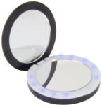 Laptophardware Power Bank 3000mAh - elegáns fekete kivitelben, beépített tükörrel és LED-es háttérvilágítással, gyors töltési funkcióval, kompakt méretben utazáshoz és mindennapi használatra