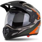 Cassida Tour 2.0 X-tra Cross Bukósisak Felnyitható plexivel és Napszemüveggel, Pinlock előkészítéssel (Matt fekete-Szürke-Narancssárga)