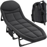 Trizand összecsukható kempingágy szürke-fekete 200 cm 25380