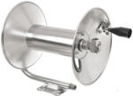 Inox tömlődob 30 méter magasnyomású tömlőhöz, manuális felcsavarással 3/8" belső menet - M22 külső menetes, 280 bar, 100°C