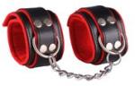 BLACKRED Bőr kézbilincs - fekete/piros