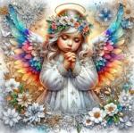 NORIMPEX - Puzzle Tablou Diamant: Înger cu aripi curcubeu 30x40cm - 1 - 39 piese