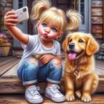NORIMPEX - Puzzle Tablou Diamant: Selfie cu un câine 30x40cm - 1 - 39 piese