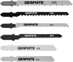 GRAPHITE Dekopírfűrészlap készlet, T-befogó, fém-fa-műanyag-rétegelt lemez, 6db (57H754)