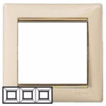 Legrand 774153 Valena elefántcsont / Arany, 3-as vízszintes keret (774153)