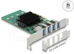 Delock PCI Express x4 Kártya - 4 x Külső USB 3.0 Quad Channel - alacsony profilú formatényező (89048) - ipon