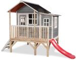 EXIT Toys Căsuță din cedru pe piloni Loft 350 Grey Exit Toys mare cu acoperiș impermeabil și tobogan gri (ET50041400) Casuta pentru copii