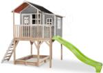 EXIT Toys Căsuță din cedru pe piloni Loft 750 Grey Exit Toys mare cu acoperiș impermeabil nisipar și tobogan 2, 28 m gri (ET50082400) Casuta pentru copii