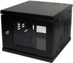 LogiLink Hálózati szekrény / fali állvány 10" , összeszerelt, fekete (W06Z33B)