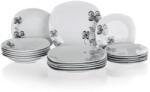 BANQUET Florea Ebédlő tányér készlet, porcelán, fehér, 18db, mikrohullámú sütőben mosható (60311131)