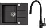 Alveus SETA23236 - ROCK konyhai mosogató + MINTAS mosogatócsaptelep, 34 cm, gránit/fekete SETA23236 (AV0133)