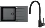 Alveus SETA23232 - Konyhai mosogató CADIT+mosogató csaptelep MINTAS 34cm gránit/fekete SETA23232 (AV0137)