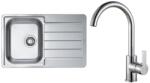 Alveus SET0026 - LINE konyhai mosogató + TONIA mosogatócsaptelep 29, 5 cm selyemfényű/króm SET0026 (AV0135)