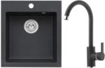 Alveus SETA737 - CORTINA konyhai mosogató + TONIA gránit/fekete mosogató csaptelep SETA737 (AV0142)